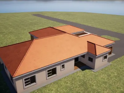 FOUR BEDROOM RESIDENTIAL Low-poly 3D model