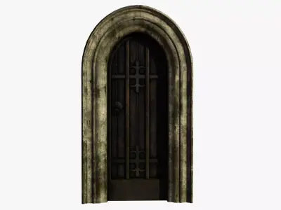 Medieval Door Low-poly 3D model