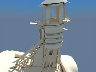 Cartoon house Low-poly 3D model