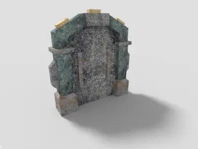 low poly dungeon door Low-poly 3D model