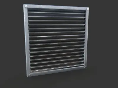 Aluminium Outdoor Exhaust Air Vent Low-poly 3D model