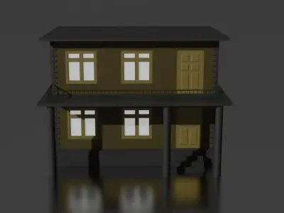 City house low-poly Low-poly 3D model