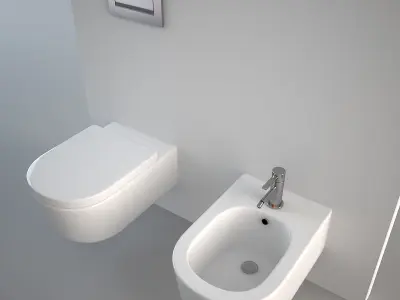 Flaminia Link Bidet and Toilet 3D model