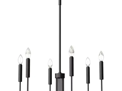 Black Chandelier Low-poly 3D model