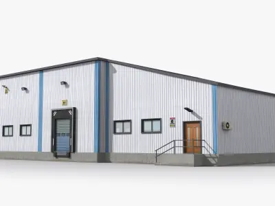 Factory x18 Low-poly 3D model