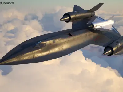  Supersonic Reconnaissance Jet with Mounted Drone In Flight 