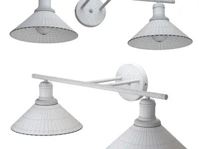 CWS138 CHALET TWIN GLASS WALL LAMP 3D model