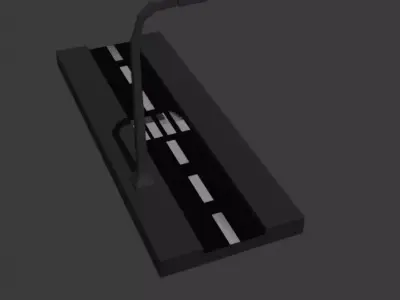 Road with Crossing Low-poly 3D model