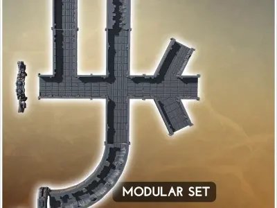 Large assembly of various modular components for constructing ad 3D print model