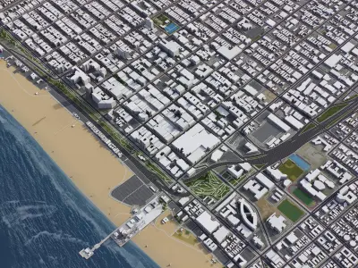 Santa Monica Low-poly 3D model