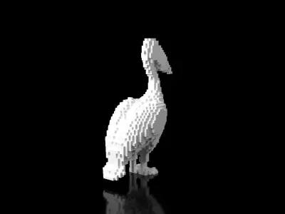 Pelican Minecraft Voxel Low-poly 3D model