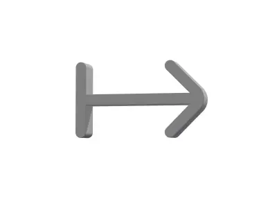 3d arrow from right Low-poly 3D model