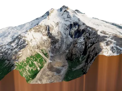 Tronador extinct stratovolcano 3d model terrain 3D model