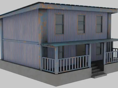 House with canopy only exterior models low-poly Low-poly 3D model