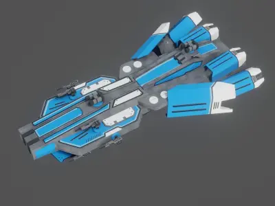 Sci-Fi  Space Ship StarMaster - LowPoly - PBR - GameReady Low-poly 3D model
