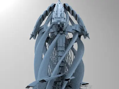 Spiral ascension watchers tower  3D model