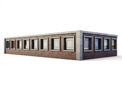 Tenement Building Upper Floor Low-poly 3D model