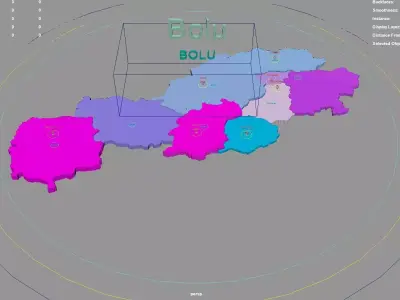Bolu  Black Sea Region  Turkey map region geography political 3D model