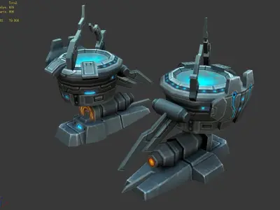 Rotating turret - laser type 03 3D model