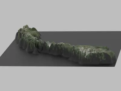 Norway Map Country Low-poly 3D model