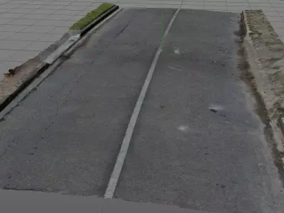 3D Scan - High Res Tarmac Road and Street 3D model