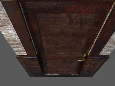 Old Wood Door Low-poly 3D model shop