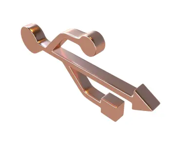 USB Symbol v2 005 Low-poly 3D model
