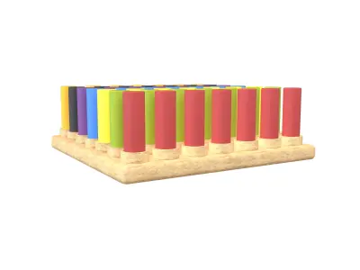 Cylindrical Cognitive Board v1 001 Low-poly 3D model