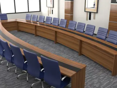 Meeting chair Low-poly 3D model