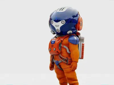 TOON  ASTRONAUT -B  RIGGED 3D model