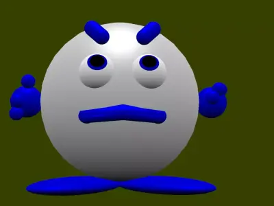 snowmon egg with eyes and sad expression 3D model