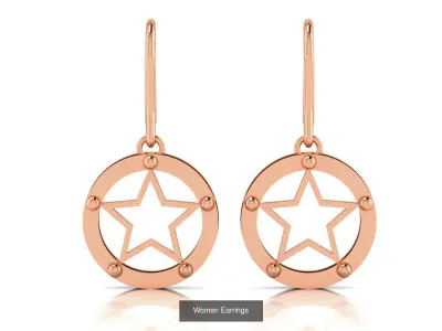 18 Plain Gold Earrings  3D Model Pack