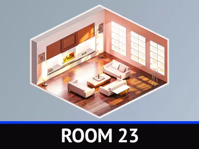 Room 23 Low-poly 3D model