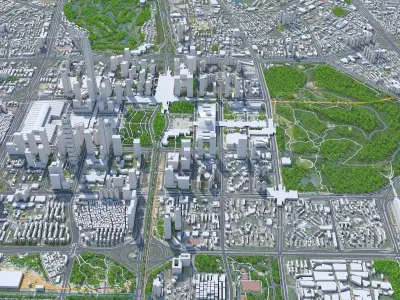Shenzhen Downtown China Low-poly 3D model