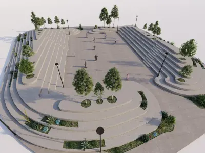 public park-Private Park Landscape Urban 3D model