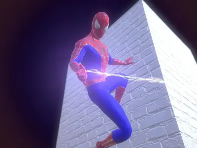 Low poly Spiderman model amazing spider man animation Low-poly 3D model