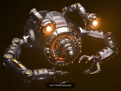 4 sci-fi drones pack