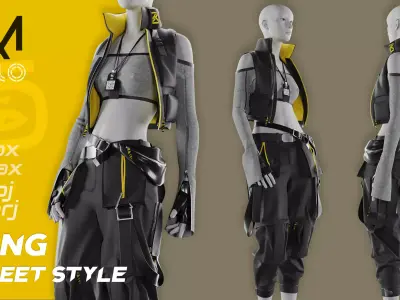 Women Street Wear Gang Style 3D model