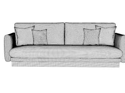 3-Seater Lounge Sofa Low-poly 3D model