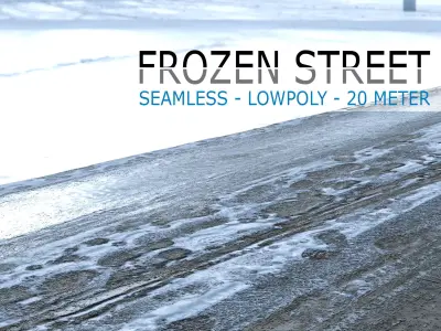 frozen street - lowpoly and 20 meter Low-poly 3D model