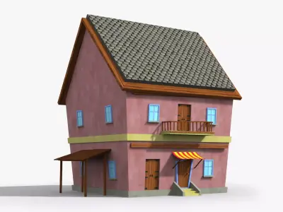 Cartoon House t Low-poly 3D model