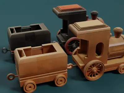 Train toy Low-poly 3D model from CGTrader