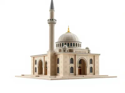Majestic Mosque with Minaret model pack Low-poly 3D model