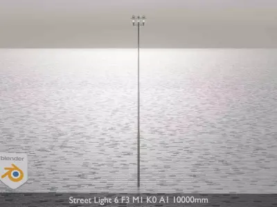 Street Light 6 F3 M1 K0 A1 10000mm  Low-poly 3D model