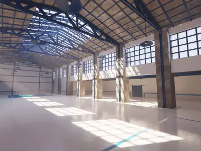 SHC Renovated Factory hall Low-poly 3D model