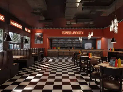 Restaurant Interior 3D model