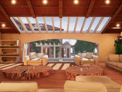 Spanish Modern Modular Villa Assets - Complete kit Low-poly 3D model