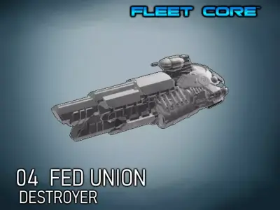 FLEET CORE- 04 FED UNION DESTROYER 3D print model