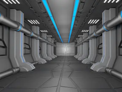 Sci Fi Corridor 3D model 26