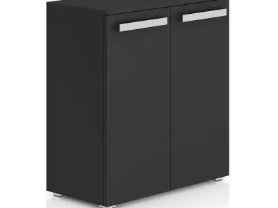 Dark-grey Cabinet with Doors 3D model